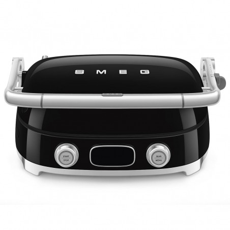 Ηλεκτρική ψησταριά Smeg MGF01BLEU, 2000 W, 60-230 °C, οθόνη LCD, 4 ανταλλακτικά εξαρτήματα, χρονοδιακόπτης 60 λεπτών, μαύρο