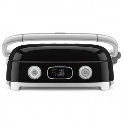 Ηλεκτρική ψησταριά Smeg MGF01BLEU, 2000 W, 60-230 °C, οθόνη LCD, 4 ανταλλακτικά εξαρτήματα, χρονοδιακόπτης 60 λεπτών, μαύρο