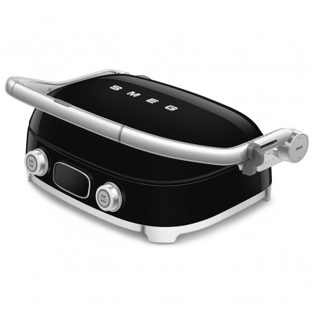Ηλεκτρική ψησταριά Smeg MGF01BLEU, 2000 W, 60-230 °C, οθόνη LCD, 4 ανταλλακτικά εξαρτήματα, χρονοδιακόπτης 60 λεπτών, μαύρο