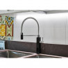 Ημιεπαγγελματική βρύση Smeg MDF50BL, 5 bar, Αποσπώμενο ακροφύσιο, Στόμιο που περιστρέφεται κατά 360°, Μαύρο