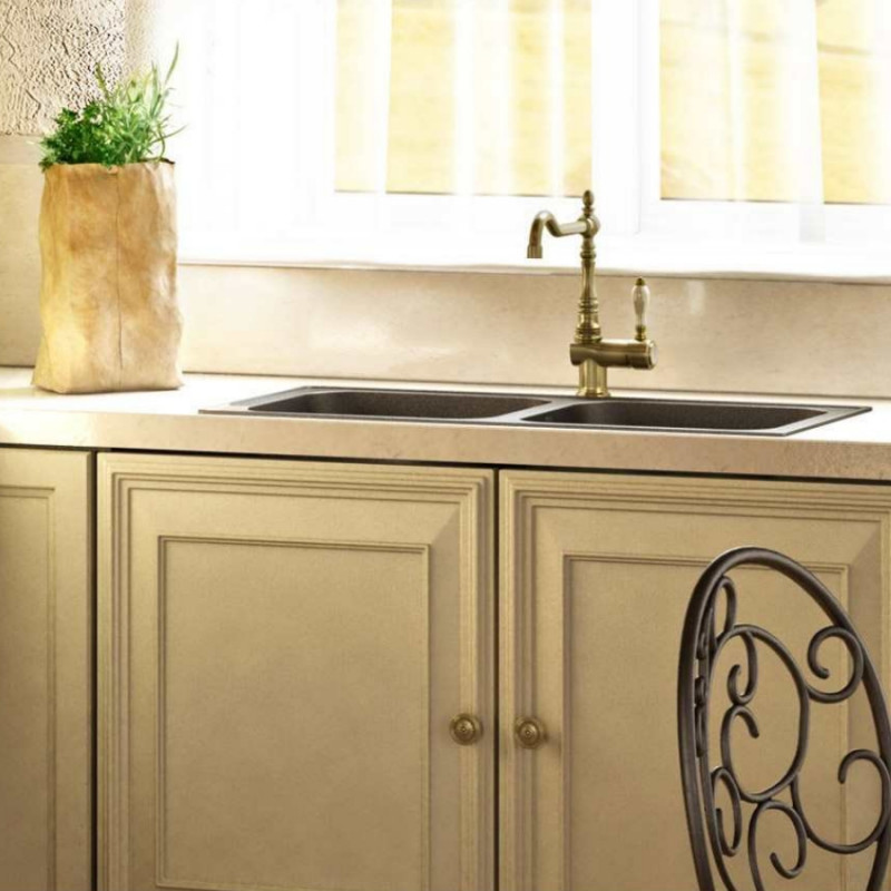 Μπαταρία κουζίνας SMEG Coloniale MIR6O-2, 5 bar, μονή μονάδα, στόμιο 360°, αεριστήρας, ορείχαλκος