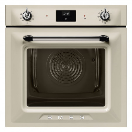 Εντοιχιζόμενος φούρνος Smeg SOP6900TP, 3000 W, 68 λίτρα, Κατηγορία Α, 9 λειτουργίες και 5 επίπεδα ψησίματος, Αυτοκαθαρισμός, Χρονοδιακόπτης, 30-280 °C, Κρεμ