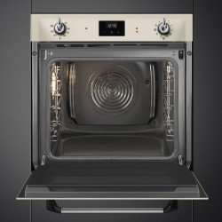 Εντοιχιζόμενος φούρνος Smeg SOP6900TP, 3000 W, 68 λίτρα, Κατηγορία Α, 9 λειτουργίες και 5 επίπεδα ψησίματος, Αυτοκαθαρισμός, Χρονοδιακόπτης, 30-280 °C, Κρεμ