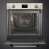 Εντοιχιζόμενος φούρνος Smeg SOP6900TP, 3000 W, 68 λίτρα, Κατηγορία Α, 9 λειτουργίες και 5 επίπεδα ψησίματος, Αυτοκαθαρισμός, Χρονοδιακόπτης, 30-280 °C, Κρεμ