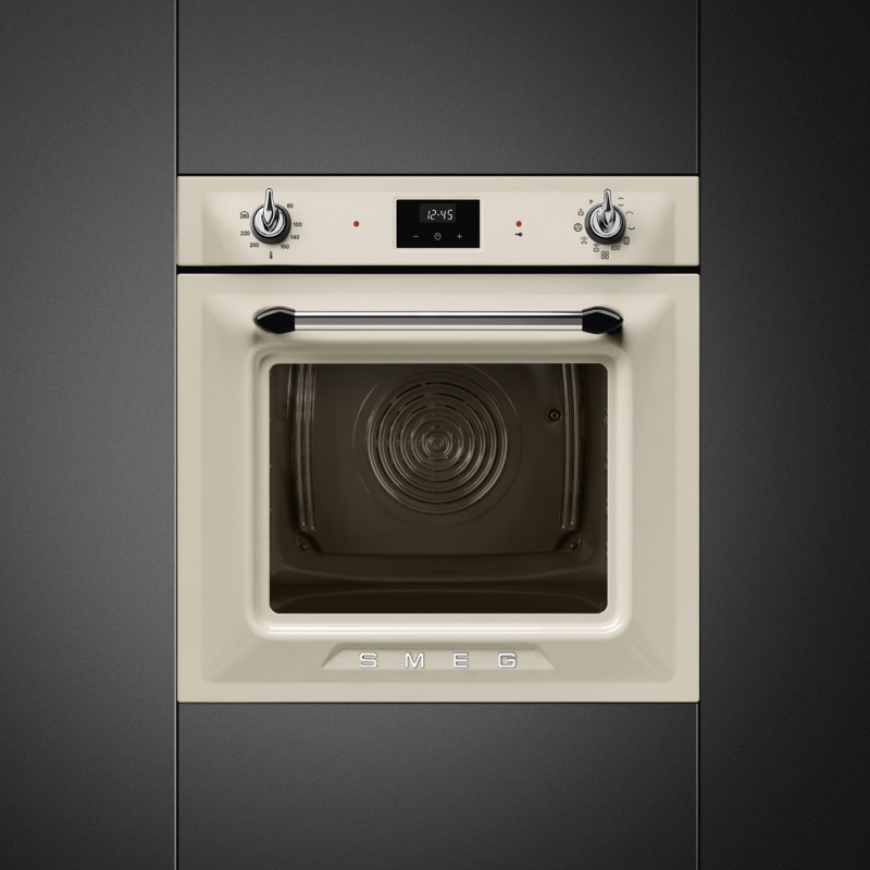 Εντοιχιζόμενος φούρνος Smeg SOP6900TP, 3000 W, 68 λίτρα, Κατηγορία Α, 9 λειτουργίες και 5 επίπεδα ψησίματος, Αυτοκαθαρισμός, Χρονοδιακόπτης, 30-280 °C, Κρεμ