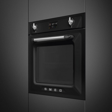 Εντοιχισμένος φούρνος Smeg SOP6902S2PN, 3000 W, 68 λίτρα, κλάση A++, 12 λειτουργίες και 5 επίπεδα μαγειρέματος, Μαγείρεμα με συνδυασμένο ατμό, Αυτοκαθαρισμός, Χρονοδιακόπτης, 30-280 °C, Μαύρο