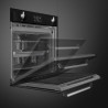 Εντοιχισμένος φούρνος Smeg SOP6902S2PN, 3000 W, 68 λίτρα, κλάση A++, 12 λειτουργίες και 5 επίπεδα μαγειρέματος, Μαγείρεμα με συνδυασμένο ατμό, Αυτοκαθαρισμός, Χρονοδιακόπτης, 30-280 °C, Μαύρο
