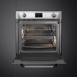 Εντοιχιζόμενος φούρνος Smeg SOP6902S2PX, 3000 W, 68 λίτρα, κλάση A++, 12 λειτουργίες και 5 επίπεδα μαγειρέματος, Μαγείρεμα με συνδυασμό ατμού, Αυτοκαθαρισμός, Χρονοδιακόπτης, 30-280 °C, Ανοξείδωτο