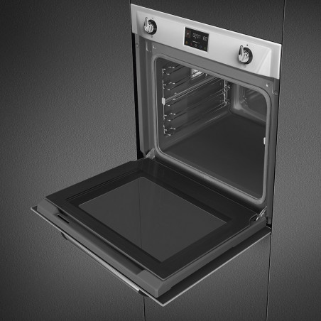 Εντοιχιζόμενος φούρνος Smeg SOP6902S2PX, 3000 W, 68 λίτρα, κλάση A++, 12 λειτουργίες και 5 επίπεδα μαγειρέματος, Μαγείρεμα με συνδυασμό ατμού, Αυτοκαθαρισμός, Χρονοδιακόπτης, 30-280 °C, Ανοξείδωτο