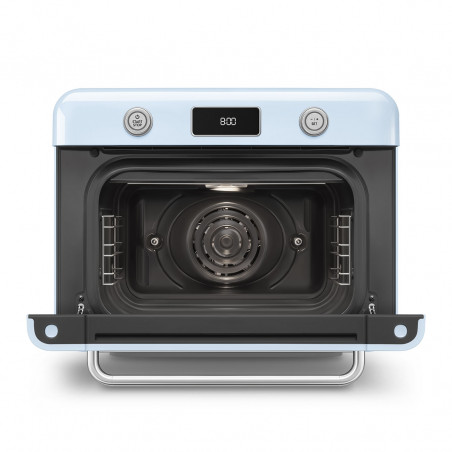 Μίνι φούρνος με συνδυασμό ατμού Smeg COF01PBEU, 1800 W, 10 λειτουργίες, οθόνη LCD, 40-230 °C, παστέλ μπλε