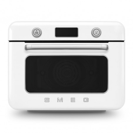 Μίνι φούρνος με συνδυασμό ατμού Smeg COF01WHEU, 1800 W, 10 λειτουργίες, οθόνη LCD, 40-230 °C, Λευκό