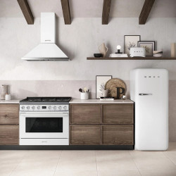 Απορροφητήρας SMEG Portofino KPF9WH, 275 W, Α+, 781 μ³/ώρα, 3 ταχύτητες, 3 φίλτρα, βαλβίδα αντεπιστροφής, ανοξείδωτο, LED, λευκό
