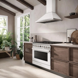 Απορροφητήρας SMEG Portofino KPF9WH, 275 W, Α+, 781 μ³/ώρα, 3 ταχύτητες, 3 φίλτρα, βαλβίδα αντεπιστροφής, ανοξείδωτο, LED, λευκό