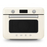 Μίνι φούρνος με συνδυασμό ατμού Smeg COF01CREU, 1800 W, 10 λειτουργίες, οθόνη LCD, 40-230 °C, Κρεμ