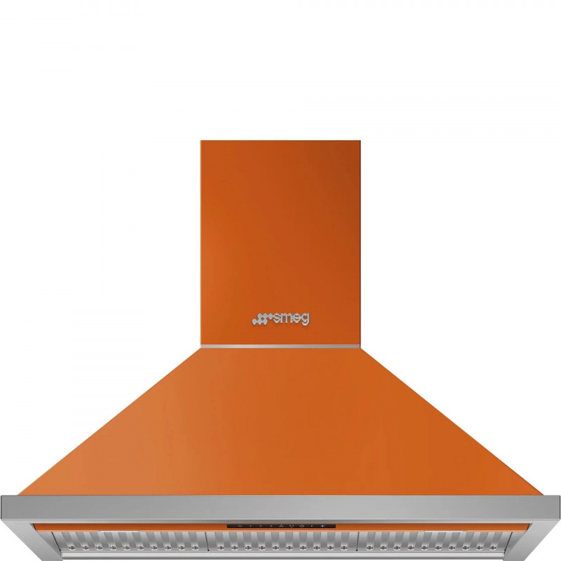Απορροφητήρας SMEG Portofino KPF9OR, 275 W, Α+, 781 μ³/ώρα, 3 ταχύτητες, 3 φίλτρα, βαλβίδα αντεπιστροφής, ανοξείδωτο, LED, πορτοκαλί