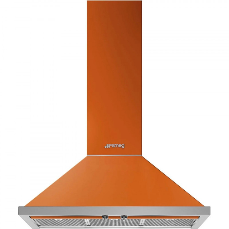 Απορροφητήρας SMEG Portofino KPF9OR, 275 W, Α+, 781 μ³/ώρα, 3 ταχύτητες, 3 φίλτρα, βαλβίδα αντεπιστροφής, ανοξείδωτο, LED, πορτοκαλί