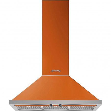 Απορροφητήρας SMEG Portofino KPF9OR, 275 W, Α+, 781 μ³/ώρα, 3 ταχύτητες, 3 φίλτρα, βαλβίδα αντεπιστροφής, ανοξείδωτο, LED, πορτοκαλί