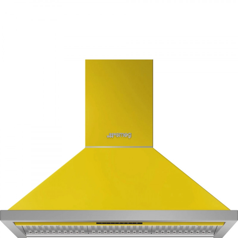 Απορροφητήρας SMEG Portofino KPF9YW, 275 W, Α+, 781 μ³/ώρα, 3 ταχύτητες, 3 φίλτρα, βαλβίδα αντεπιστροφής, ανοξείδωτο, LED, κίτρινος