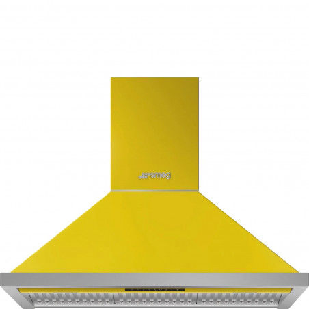 Απορροφητήρας SMEG Portofino KPF9YW, 275 W, Α+, 781 μ³/ώρα, 3 ταχύτητες, 3 φίλτρα, βαλβίδα αντεπιστροφής, ανοξείδωτο, LED, κίτρινος