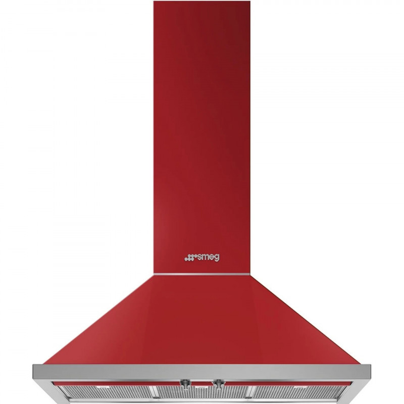 Απορροφητήρας SMEG Portofino KPF9RD, 275 W, Α+, 781 μ³/ώρα, 3 ταχύτητες, 3 φίλτρα, βαλβίδα αντεπιστροφής, ανοξείδωτο, LED, κόκκινο