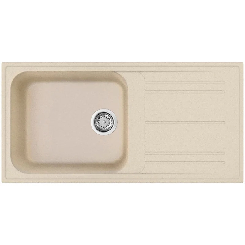 Νιπτήρας κουζίνας Smeg LZ150AV2, 100 εκ., Ανθεκτικό στις γρατσουνιές υλικό, Εύκολος στον καθαρισμό, Μπεζ