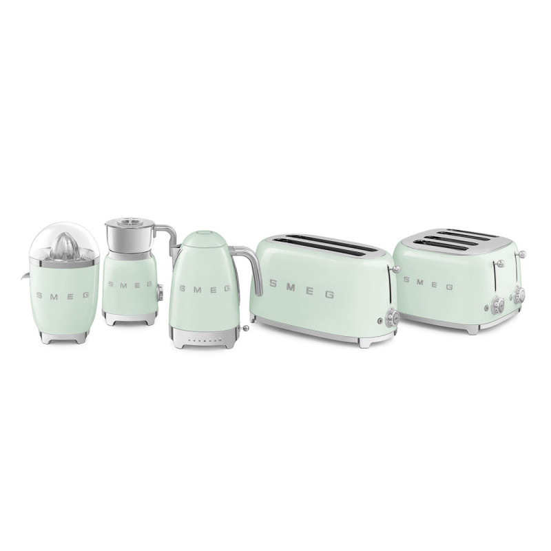 Ηλεκτρική αποχυμωτής εσπεριδοειδών Smeg CJF11PGEU, 70 W, Σύστημα αποφυγής στάγδην, Αντιολισθητική βάση, Παστέλ πράσινο