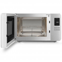 Φούρνος μικροκυμάτων με γκριλ 4 σε 1 SMEG Collezione MOC01WHMEU, 1900 W, 29 λίτρα, 18 προγράμματα, Ομαλό κλείσιμο, Ηχητική ειδοποίηση, Οθόνη LCD, Λευκό ματ