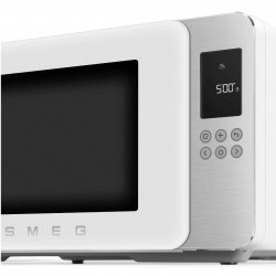 Φούρνος μικροκυμάτων με γκριλ 4 σε 1 SMEG Collezione MOC01WHMEU, 1900 W, 29 λίτρα, 18 προγράμματα, Ομαλό κλείσιμο, Ηχητική ειδοποίηση, Οθόνη LCD, Λευκό ματ