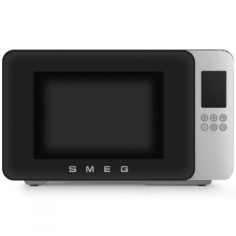 Φούρνος μικροκυμάτων με γκριλ 4 σε 1 SMEG Collezione MOC01BLMEU, 1900 W, 29 λίτρα, 18 προγράμματα, Ομαλό κλείσιμο, Ηχητική ειδοποίηση, Οθόνη LCD, Μαύρο ματ
