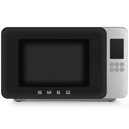Φούρνος μικροκυμάτων με γκριλ 4 σε 1 SMEG Collezione MOC01BLMEU, 1900 W, 29 λίτρα, 18 προγράμματα, Ομαλό κλείσιμο, Ηχητική ειδοποίηση, Οθόνη LCD, Μαύρο ματ