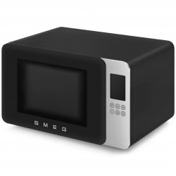 Φούρνος μικροκυμάτων με γκριλ 4 σε 1 SMEG Collezione MOC01BLMEU, 1900 W, 29 λίτρα, 18 προγράμματα, Ομαλό κλείσιμο, Ηχητική ειδοποίηση, Οθόνη LCD, Μαύρο ματ