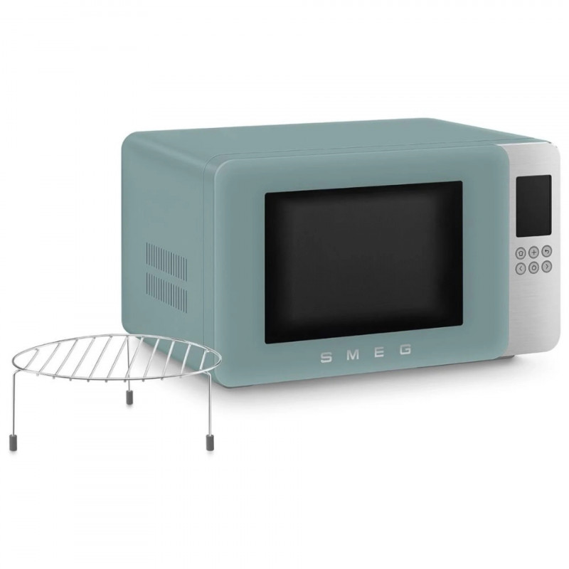 Φούρνος μικροκυμάτων με γκριλ 4 σε 1 SMEG Collezione MOC01EGMEU, 1900 W, 29 λίτρα, 18 προγράμματα, Ομαλό κλείσιμο, Ηχητική ειδοποίηση, Οθόνη LCD, Πράσινος