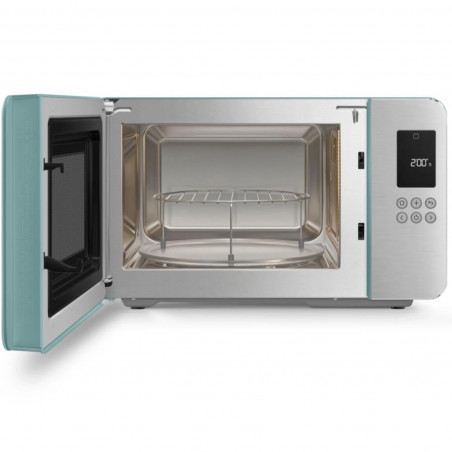 Φούρνος μικροκυμάτων με γκριλ 4 σε 1 SMEG Collezione MOC01EGMEU, 1900 W, 29 λίτρα, 18 προγράμματα, Ομαλό κλείσιμο, Ηχητική ειδοποίηση, Οθόνη LCD, Πράσινος