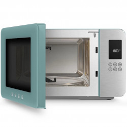 Φούρνος μικροκυμάτων με γκριλ 4 σε 1 SMEG Collezione MOC01EGMEU, 1900 W, 29 λίτρα, 18 προγράμματα, Ομαλό κλείσιμο, Ηχητική ειδοποίηση, Οθόνη LCD, Πράσινος