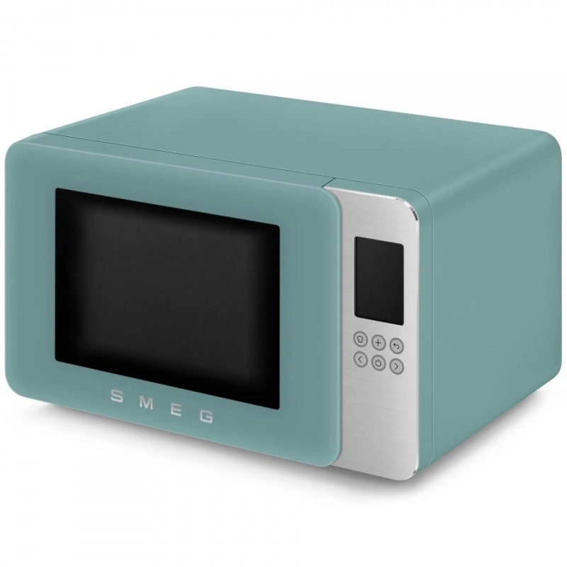 Φούρνος μικροκυμάτων με γκριλ 4 σε 1 SMEG Collezione MOC01EGMEU, 1900 W, 29 λίτρα, 18 προγράμματα, Ομαλό κλείσιμο, Ηχητική ειδοποίηση, Οθόνη LCD, Πράσινος