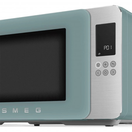 Φούρνος μικροκυμάτων με γκριλ 4 σε 1 SMEG Collezione MOC01EGMEU, 1900 W, 29 λίτρα, 18 προγράμματα, Ομαλό κλείσιμο, Ηχητική ειδοποίηση, Οθόνη LCD, Πράσινος
