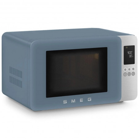 Φούρνος μικροκυμάτων με γκριλ 4 σε 1 SMEG Collezione MOC01SBMEU, 1900 W, 29 λίτρα, 18 προγράμματα, Ομαλό κλείσιμο, Ηχητική ειδοποίηση, Οθόνη LCD, Μπλε