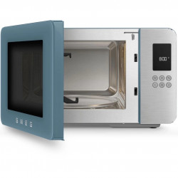 Φούρνος μικροκυμάτων με γκριλ 4 σε 1 SMEG Collezione MOC01SBMEU, 1900 W, 29 λίτρα, 18 προγράμματα, Ομαλό κλείσιμο, Ηχητική ειδοποίηση, Οθόνη LCD, Μπλε