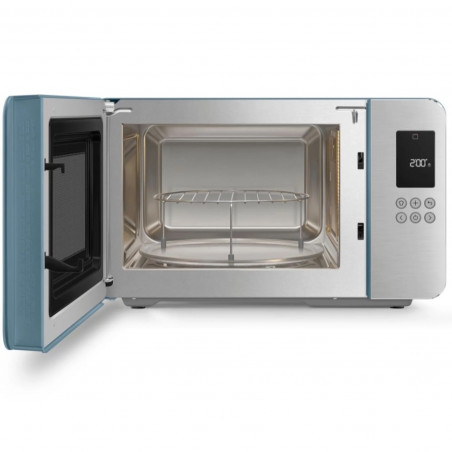 Φούρνος μικροκυμάτων με γκριλ 4 σε 1 SMEG Collezione MOC01SBMEU, 1900 W, 29 λίτρα, 18 προγράμματα, Ομαλό κλείσιμο, Ηχητική ειδοποίηση, Οθόνη LCD, Μπλε