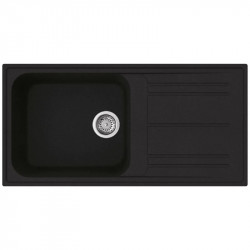 Νιπτήρας κουζίνας Smeg LZ150A2, 100 εκ., Ανθεκτικό στις γρατσουνιές υλικό, Εύκολος στον καθαρισμό, Μαύρος