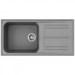 Νιπτήρας κουζίνας Smeg LZ150CT, 100 εκ., Ανθεκτικό στις γρατσουνιές υλικό, Εύκολος στον καθαρισμό, Γκρι