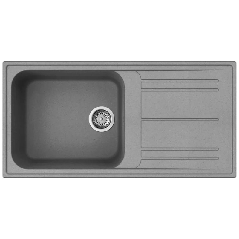Νιπτήρας κουζίνας Smeg LZ150CT, 100 εκ., Ανθεκτικό στις γρατσουνιές υλικό, Εύκολος στον καθαρισμό, Γκρι