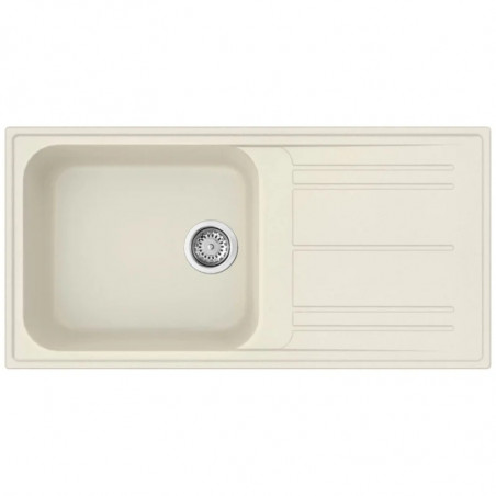 Νιπτήρας κουζίνας Smeg LZ150P, 100 εκ., Ανθεκτικό στις γρατσουνιές υλικό, Εύκολος στον καθαρισμό, Κρεμ