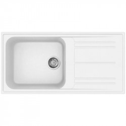 Νιπτήρας κουζίνας Smeg LZ150B, 100 εκ., Ανθεκτικό στις γρατσουνιές υλικό, Εύκολος στον καθαρισμό, Λευκό