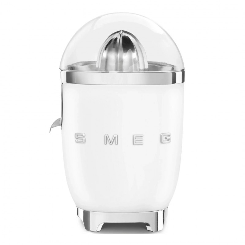 Ηλεκτρική αποχυμωτής εσπεριδοειδών Smeg CJF11WHMEU, 70 W, Σύστημα αποφυγής στάγδην, Αντιολισθητική βάση, Λευκό ματ
