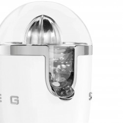 Ηλεκτρική αποχυμωτής εσπεριδοειδών Smeg CJF11WHMEU, 70 W, Σύστημα αποφυγής στάγδην, Αντιολισθητική βάση, Λευκό ματ