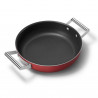 Ρηχή κατσαρόλα με καπάκι Smeg CKFD2811RDM, 28 εκ., 3,7 λίτρα, Αντικολλητική επίστρωση 3 στρωμάτων, Κατάλληλη για φούρνο έως 250 °C, Χωρίς PFAS, Κατάλληλη για επαγωγικές εστίες, Κόκκινη