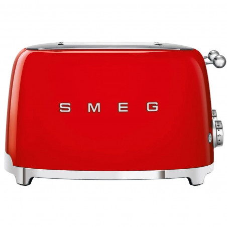 Τοστιέρα SMEG 50's Style TSF03RDEU, 2000 W, 4 φέτες, 6 επίπεδα, Δίσκος για ψίχουλα, Ενσωματωμένο καλώδιο, Ανοξείδωτο ατσάλι, Κόκκινο