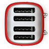 Τοστιέρα SMEG 50's Style TSF03RDEU, 2000 W, 4 φέτες, 6 επίπεδα, Δίσκος για ψίχουλα, Ενσωματωμένο καλώδιο, Ανοξείδωτο ατσάλι, Κόκκινο
