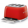 Τοστιέρα SMEG 50's Style TSF03RDEU, 2000 W, 4 φέτες, 6 επίπεδα, Δίσκος για ψίχουλα, Ενσωματωμένο καλώδιο, Ανοξείδωτο ατσάλι, Κόκκινο